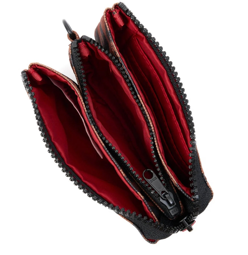 CARNBY RECYCLED CANVAS SMALL WALLET SCARLET LEOPARD