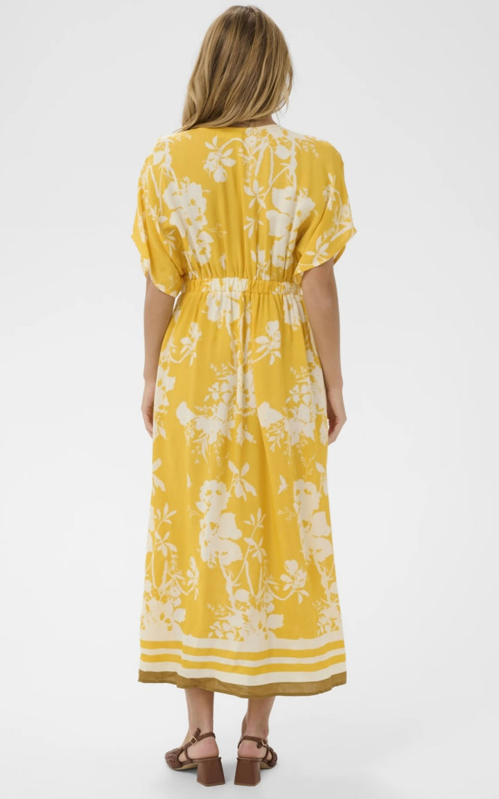 GOLDEN APRICOT FLOWER RASHEDA DRESS