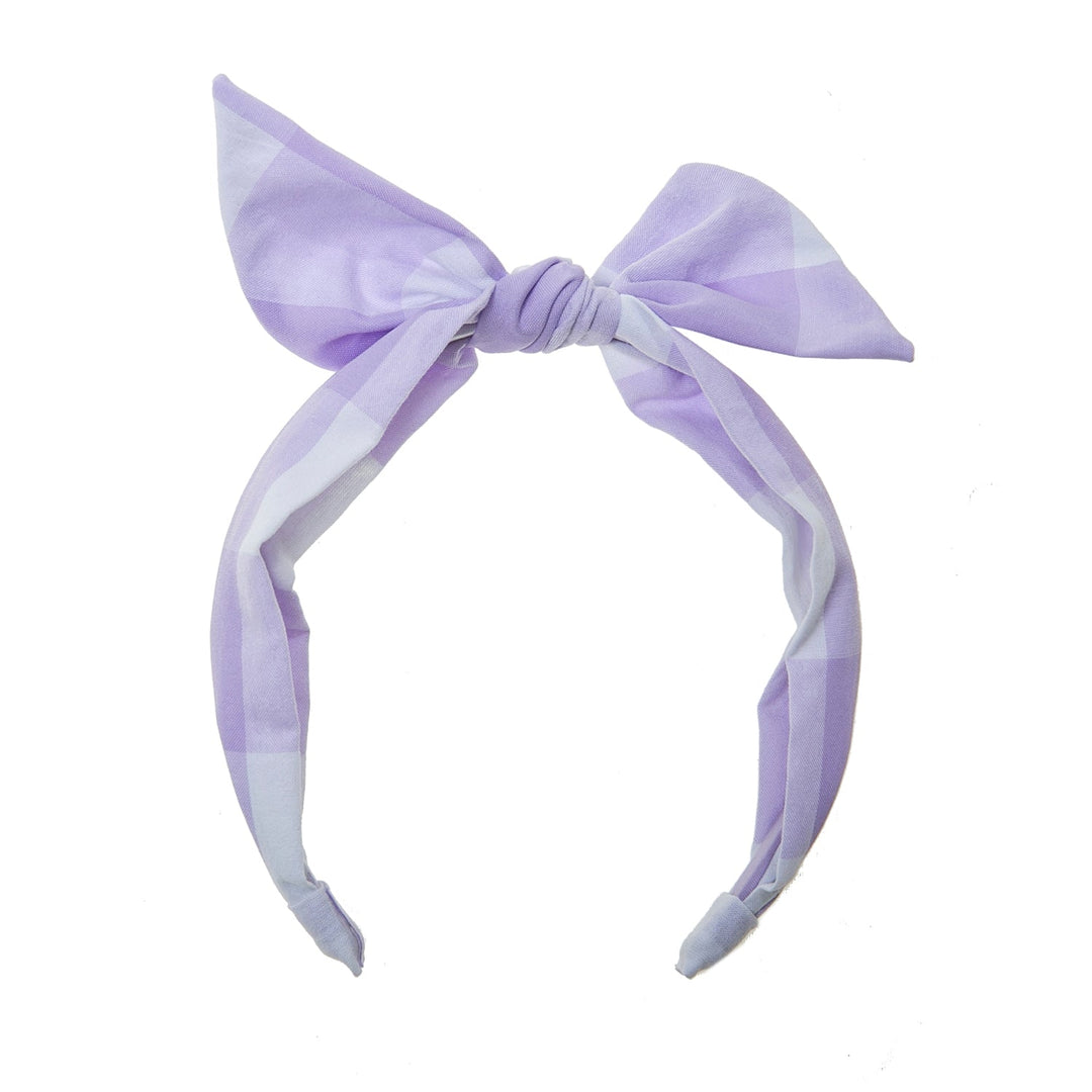 LILAC CHECK TIE HEADBAND