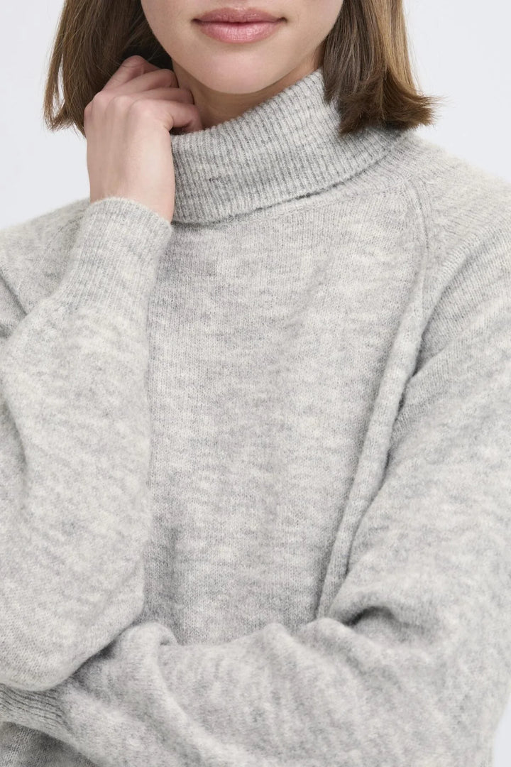 MID GREY MELANGE MONNA ROLLNECK JUMPER