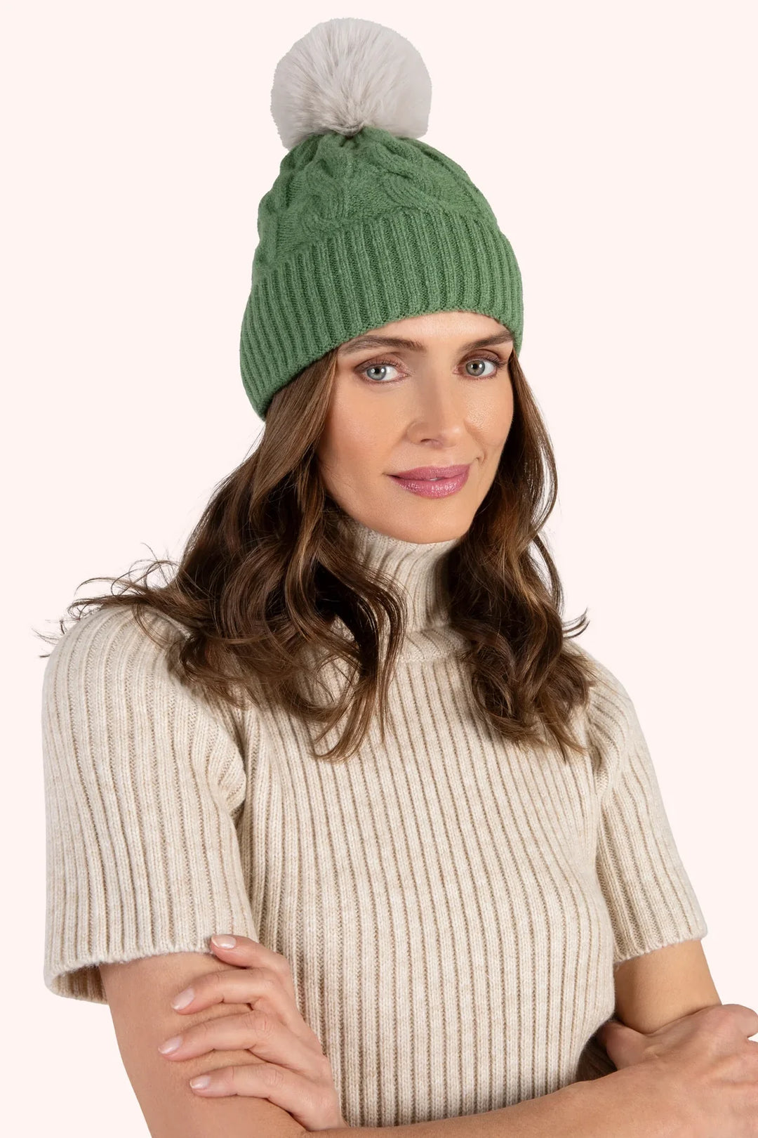 SAGE & CREAM ELSIE POM POM HAT