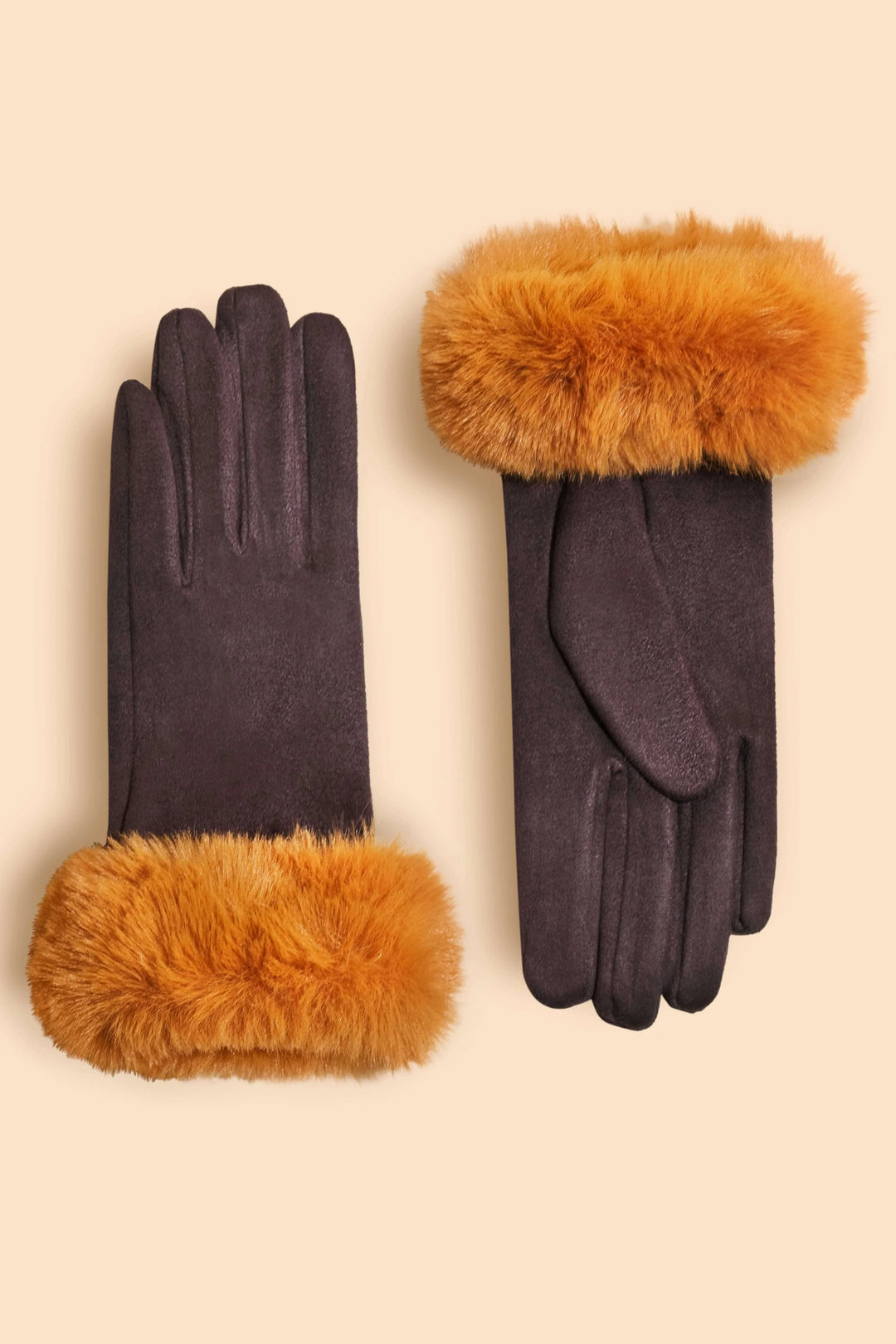 CHOCOLATE & MUSTARD BETTINA GLOVES