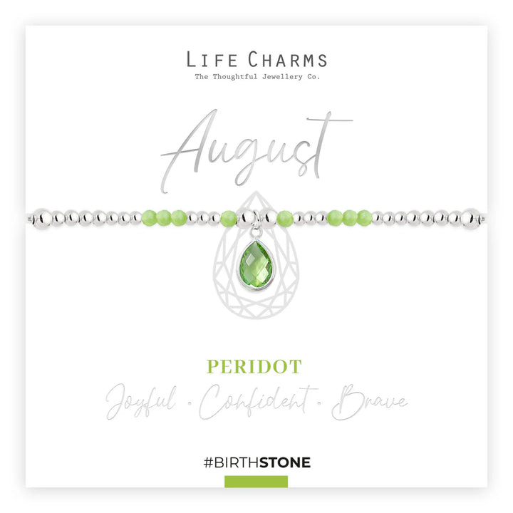 LIFE CHARMS AUGUST BIRTHSTONE BRACELET