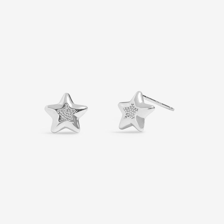 MERRY CHRISTMAS SILVER PLATED STAR EARRINGS