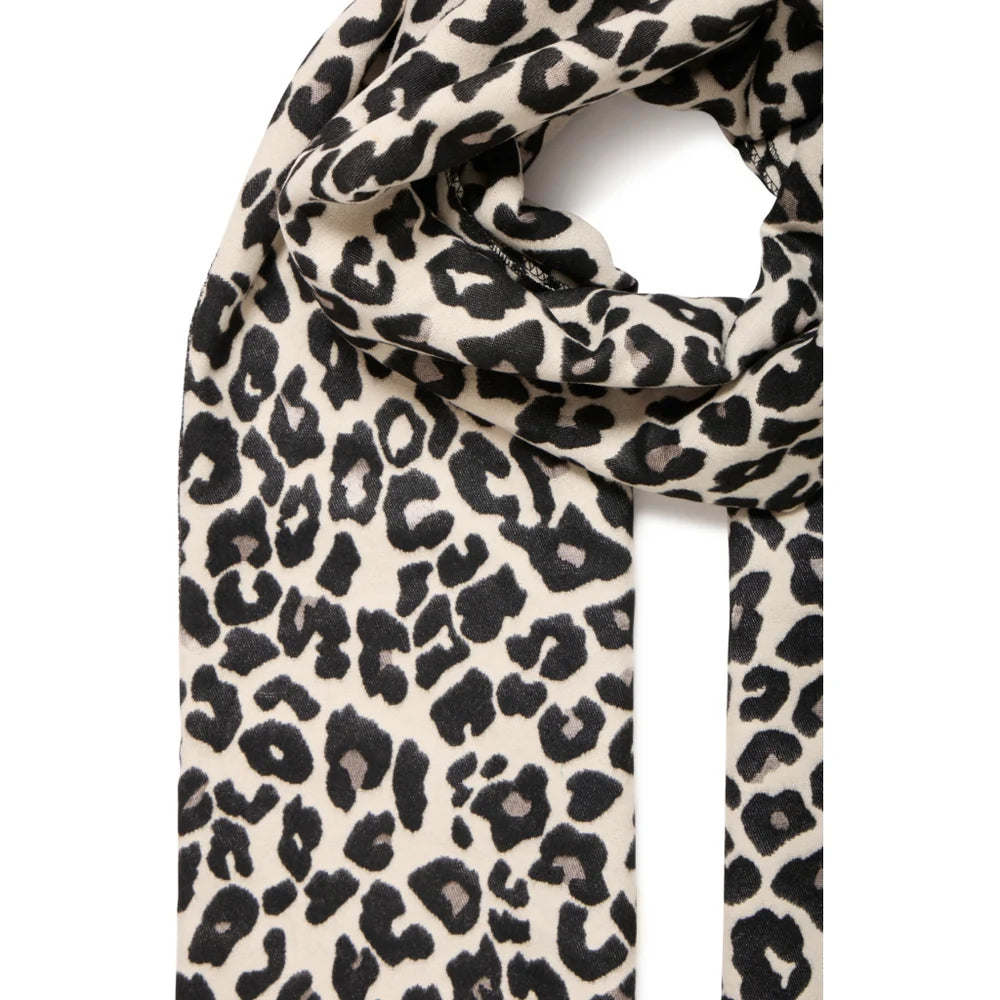 BLACK MIX VILEOPARD SCARF