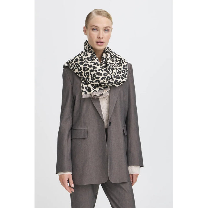 BLACK MIX VILEOPARD SCARF