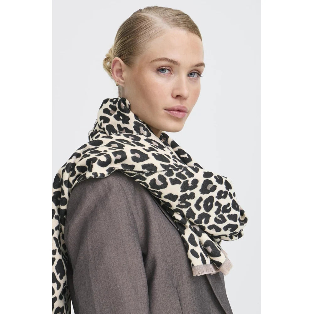 BLACK MIX VILEOPARD SCARF