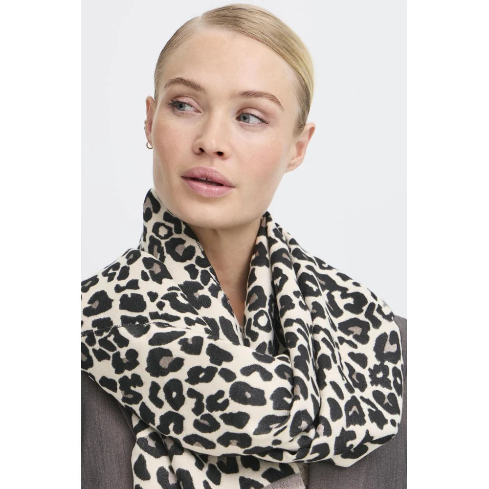 BLACK MIX VILEOPARD SCARF