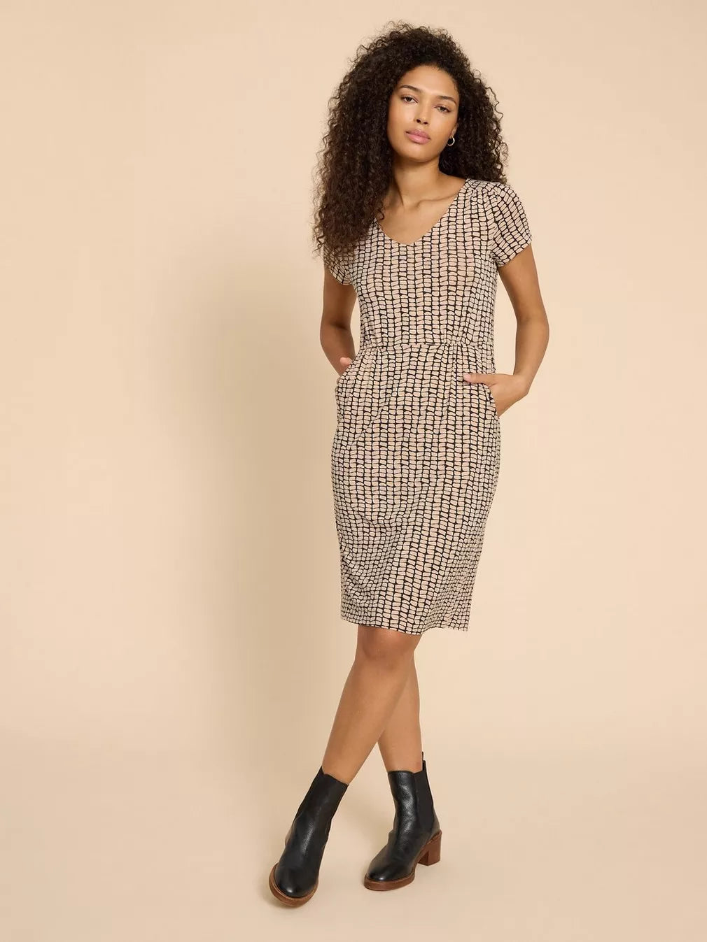 BLACK PRINT TALLIE ECO VERO JERSEY DRESS