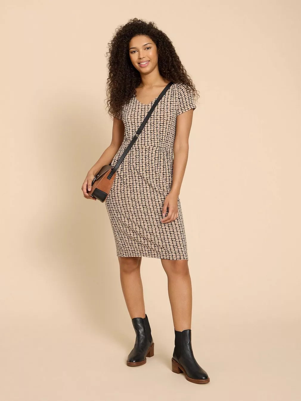 BLACK PRINT TALLIE ECO VERO JERSEY DRESS