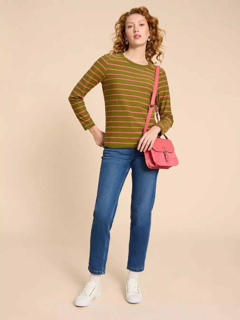 PINK MULTI STRIPE CLARA LONG SLEEVE TOP