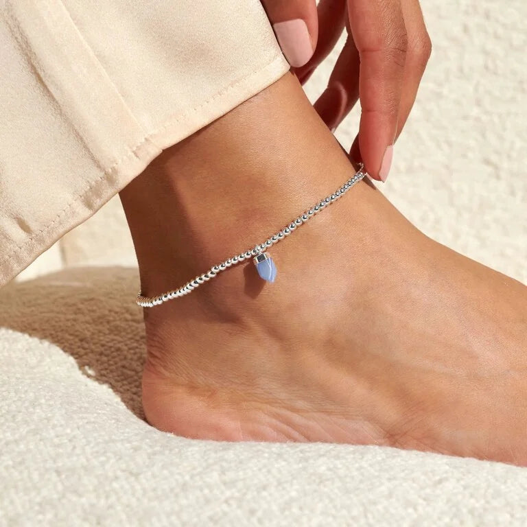 BLUE AGATE CRYSTAL ANKLET