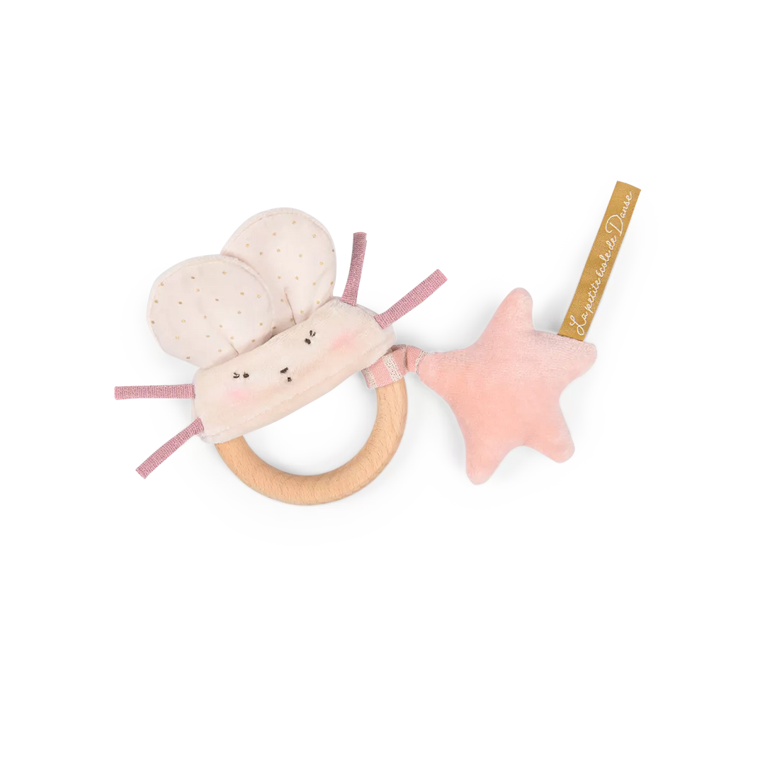 LA PETITE ECOLE DE DANSE PINK MOUSE RING RATTLE