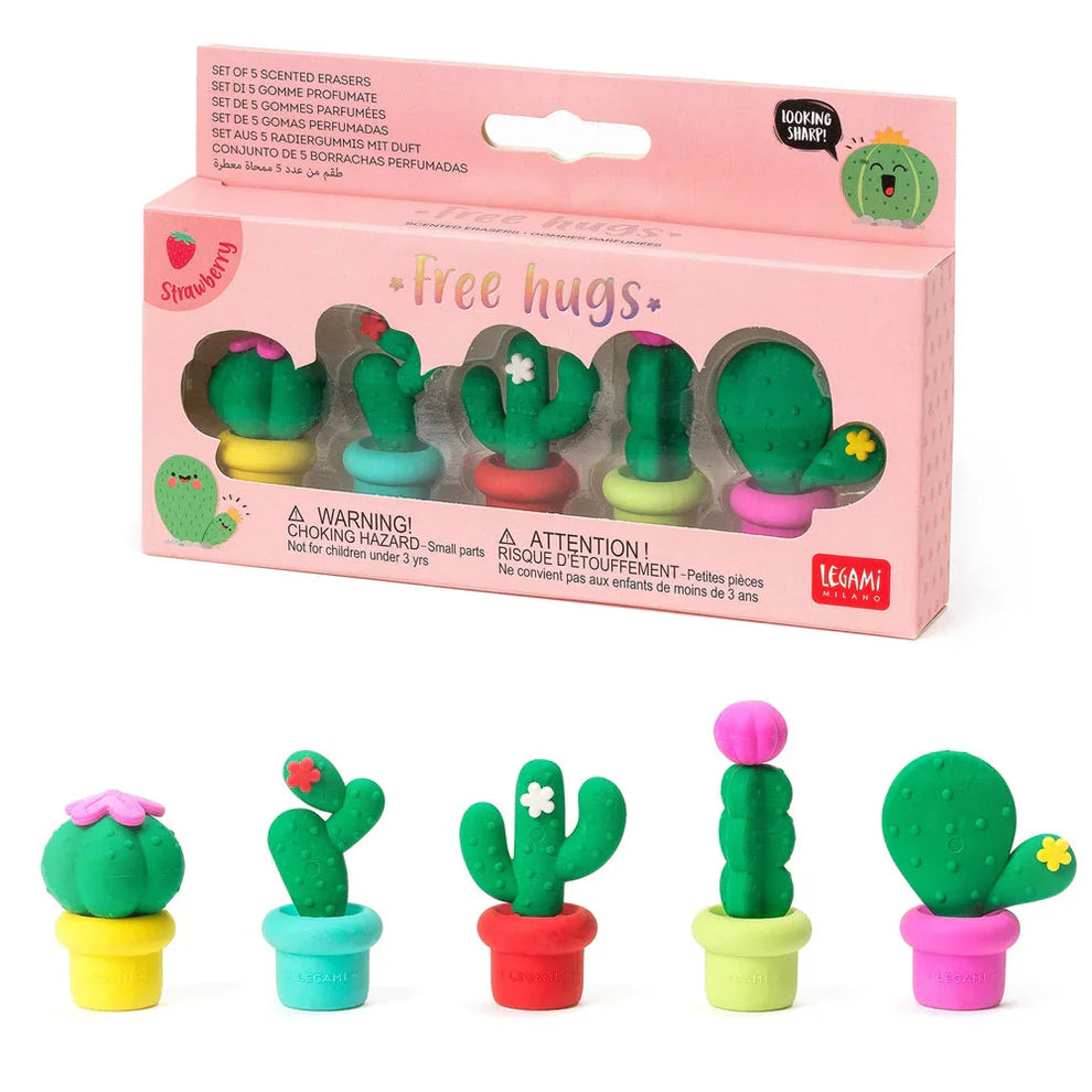 FREE HUGS CACTUS ERASERS