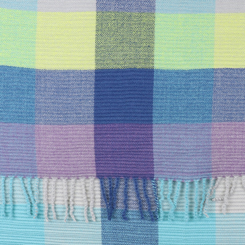 BLUE & GREEN MIX CRINKLE CHECK SCARF