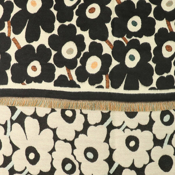 MONOCHROME POPPY JACQUARD SCARF