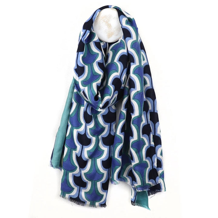 BLUE RETRO PRINT SCARF
