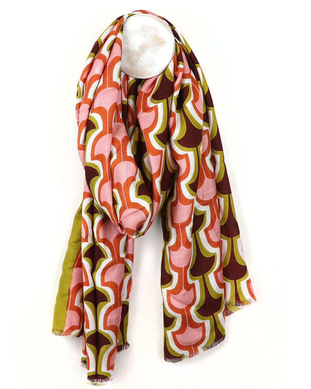 LIME & CORAL RETRO PRINT SCARF