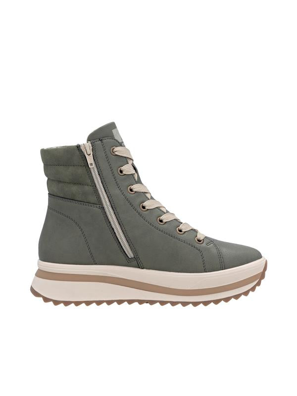 KHAKI GREEN LACE UP TRAINER BOOT