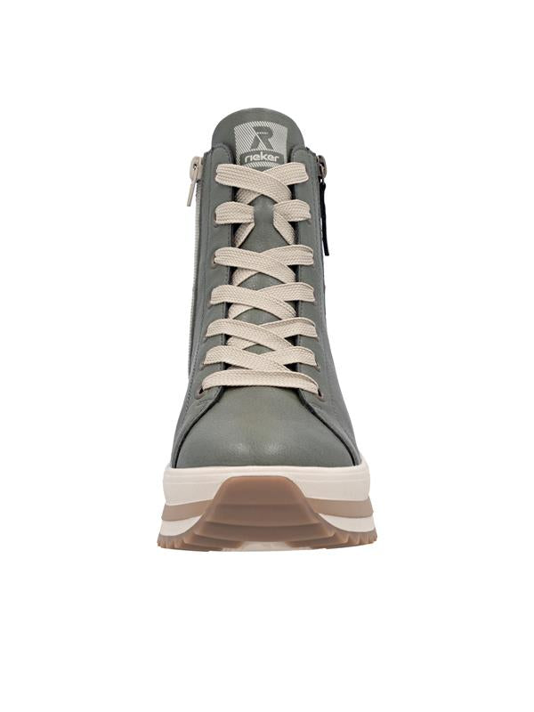 KHAKI GREEN LACE UP TRAINER BOOT