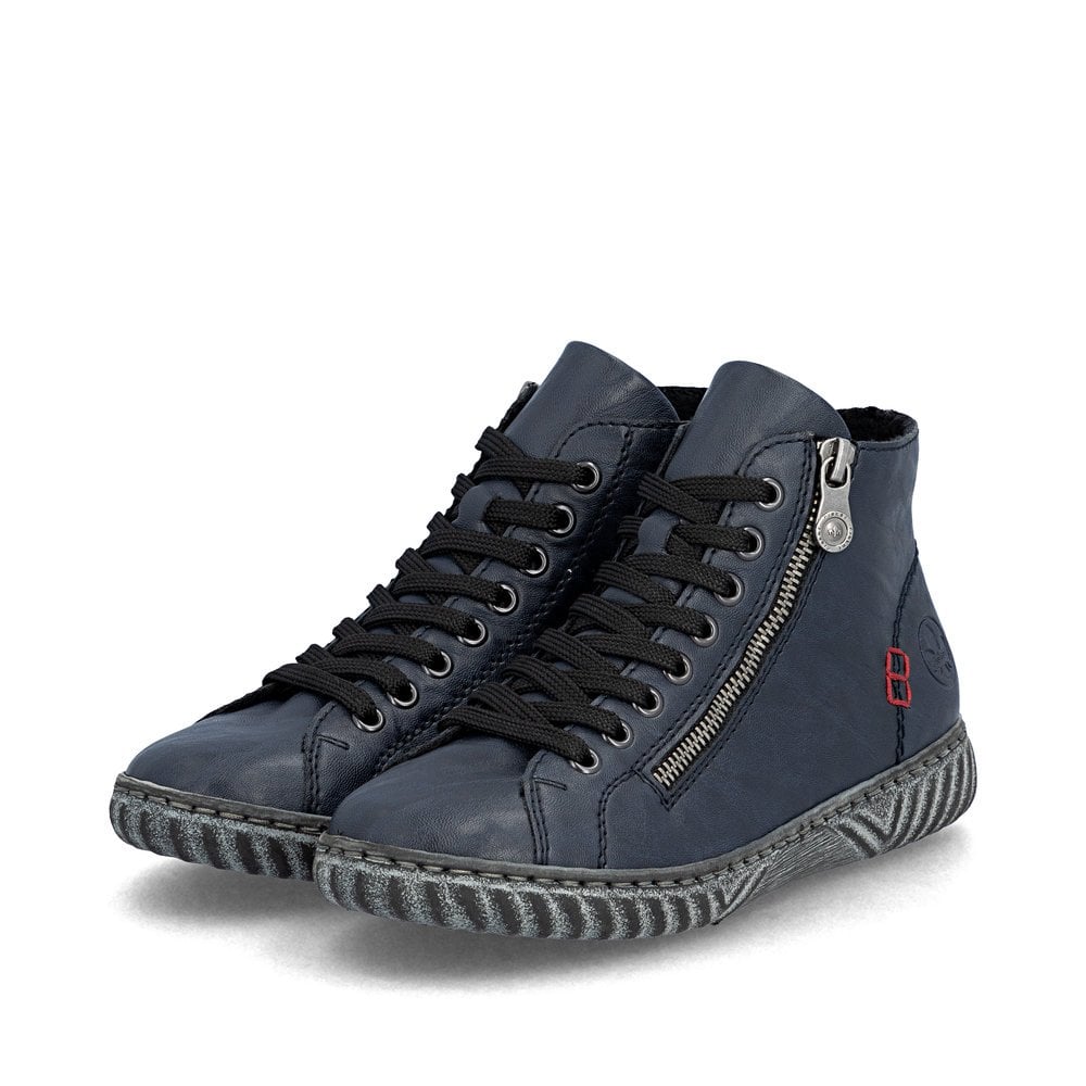 BLUE ZIP & LACE UP SHOE BOOT