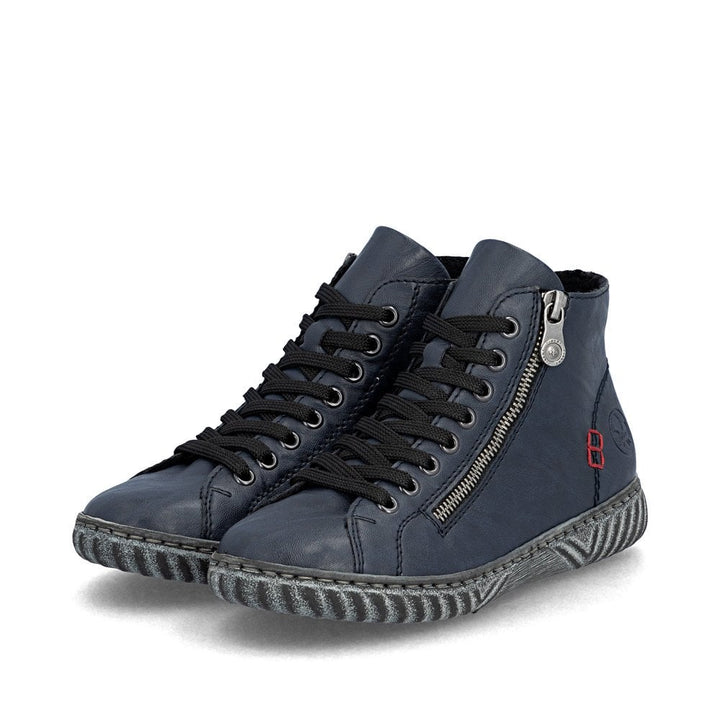 BLUE ZIP & LACE UP SHOE BOOT