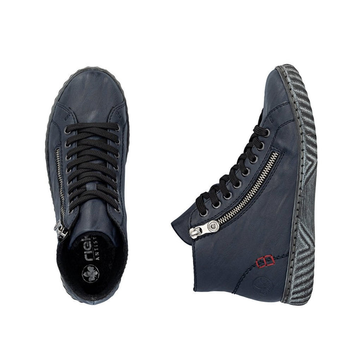 BLUE ZIP & LACE UP SHOE BOOT