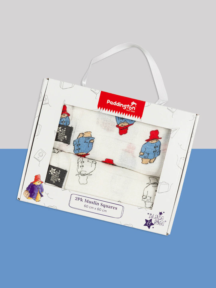 PADDINGTON LOVES TO TRAVEL 2PK MUSLIN SQUARES