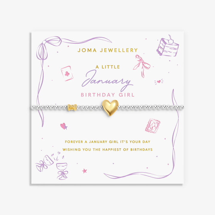 BIRTH MONTH A LITTLE JANUARY BIRTHDAY GIRL BRACELET