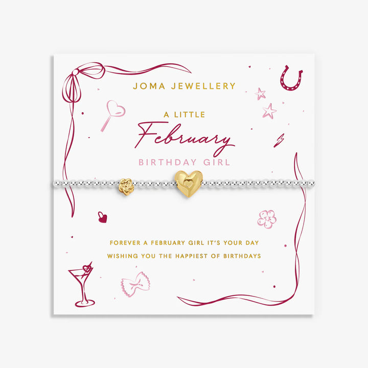 BIRTH MONTH A LITTLE FEBRUARY BIRTHDAY GIRL BRACELET