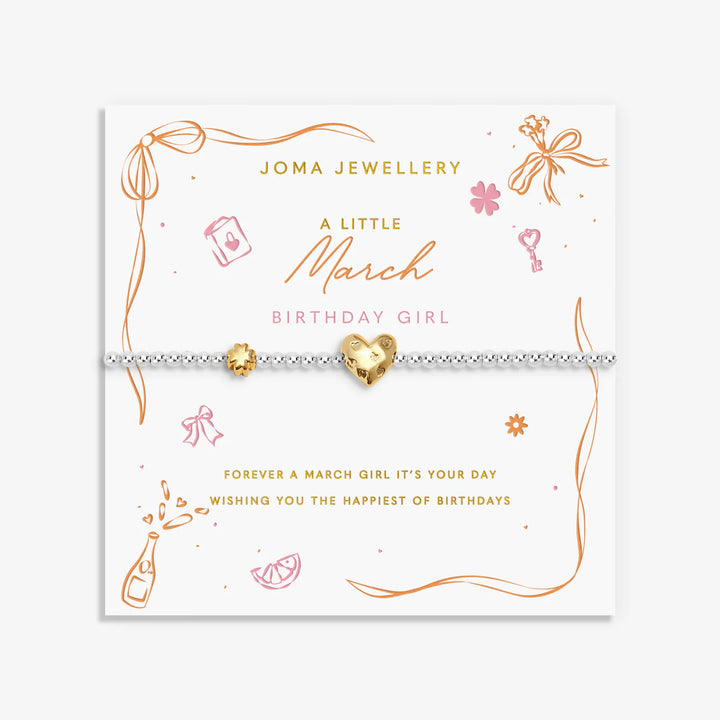 BIRTH MONTH A LITTLE MARCH BIRTHDAY GIRL BRACELET