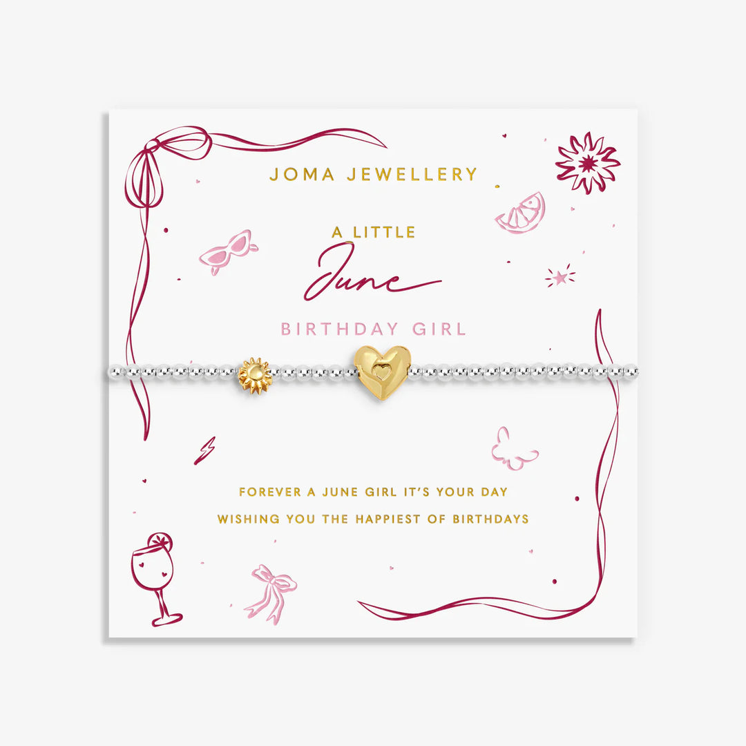 BIRTH MONTH A LITTLE JUNE BIRTHDAY GIRL BRACELET