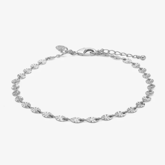 SPARKLE SILVER PLATED CRYSTAL ANKLET