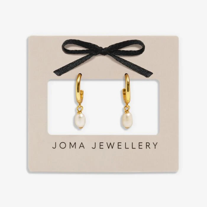 LOVED BY YOU PEARL HOOP GOLD PLATED EARRINGS