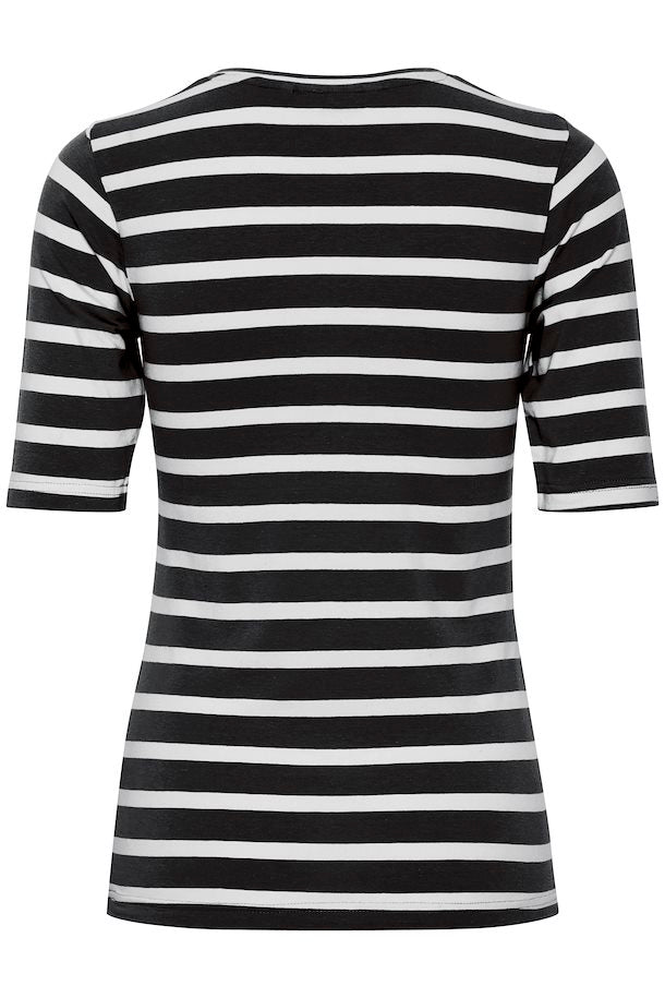 BLACK PAMILA STRIPE T-SHIRT