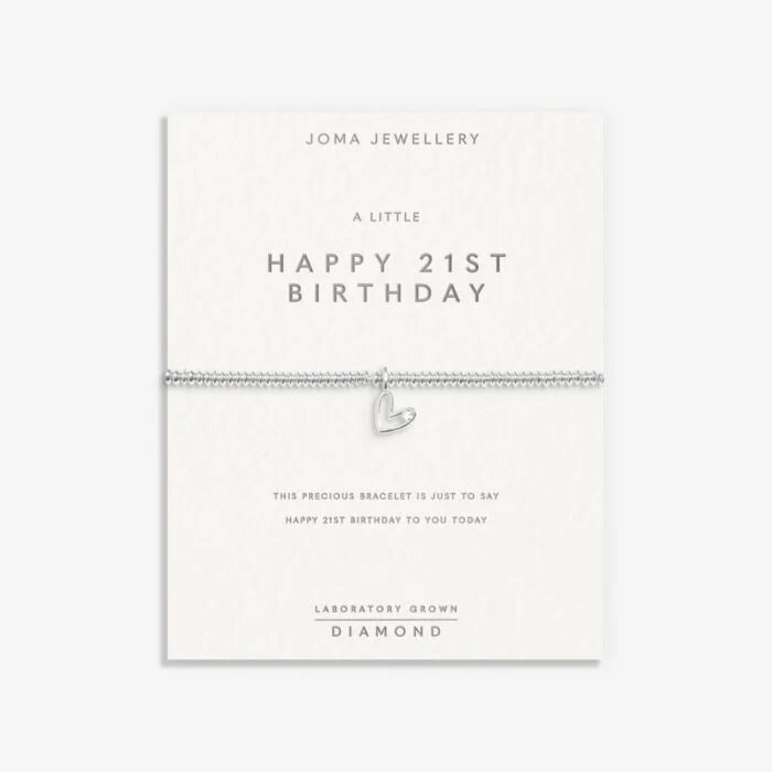 LABORATORY GROWN DIAMOND A LITTLE HAPPY 21ST BIRTHDAY BRACELET