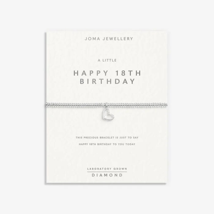 LABORATORY GROWN DIAMOND A LITTLE HAPPY 18TH BIRTHDAY BRACELET
