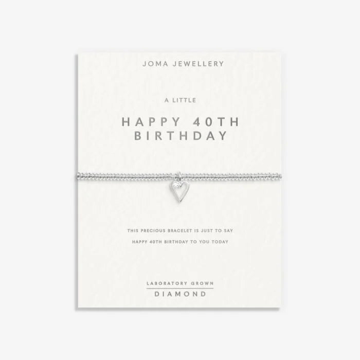 LABORATORY GROWN DIAMOND A LITTLE HAPPY 40TH BIRTHDAY BRACELET