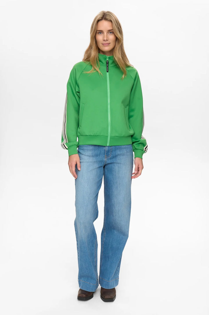 VIBRANT GREEN SENADA ZIP UP TOP