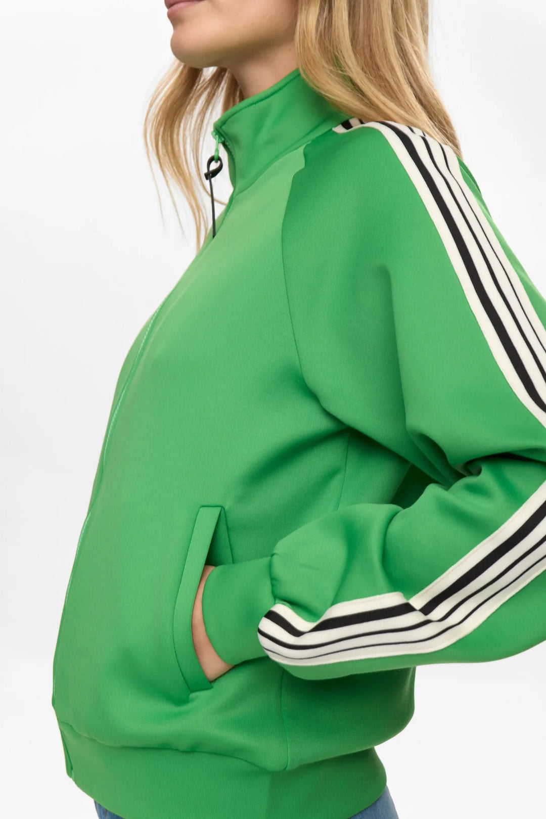 VIBRANT GREEN SENADA ZIP UP TOP
