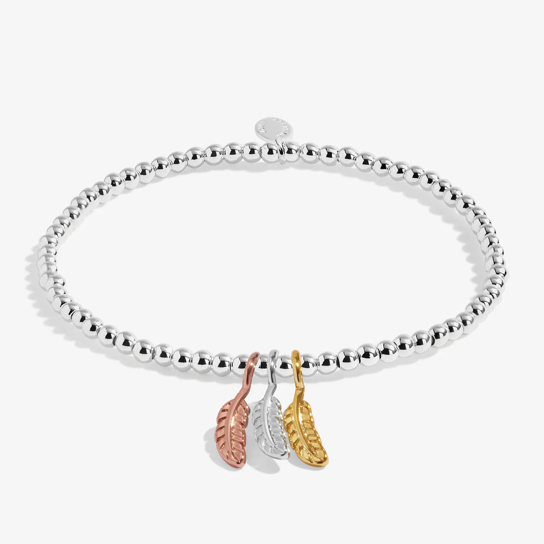 A LITTLE CHARMED MOMENTS FEATHERS APPEAR WHEN LOVED ONES ARE NEAR BRACELET