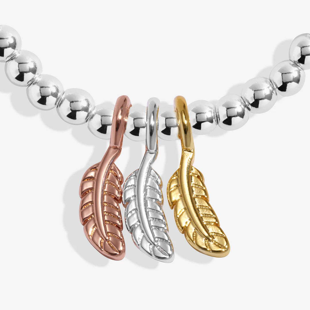 A LITTLE CHARMED MOMENTS FEATHERS APPEAR WHEN LOVED ONES ARE NEAR BRACELET