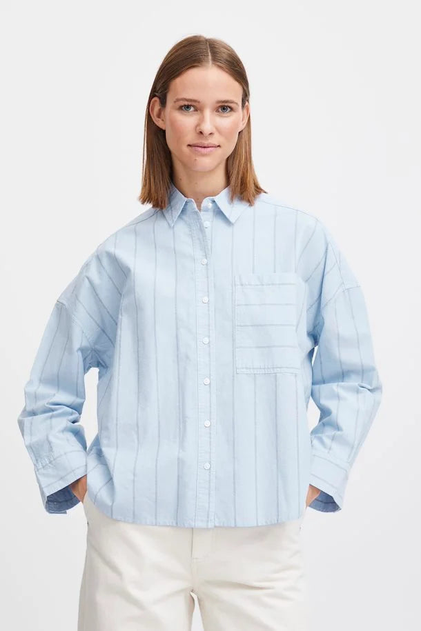 VISTA BLUE MIX INLUVA STRIPE SHIRT