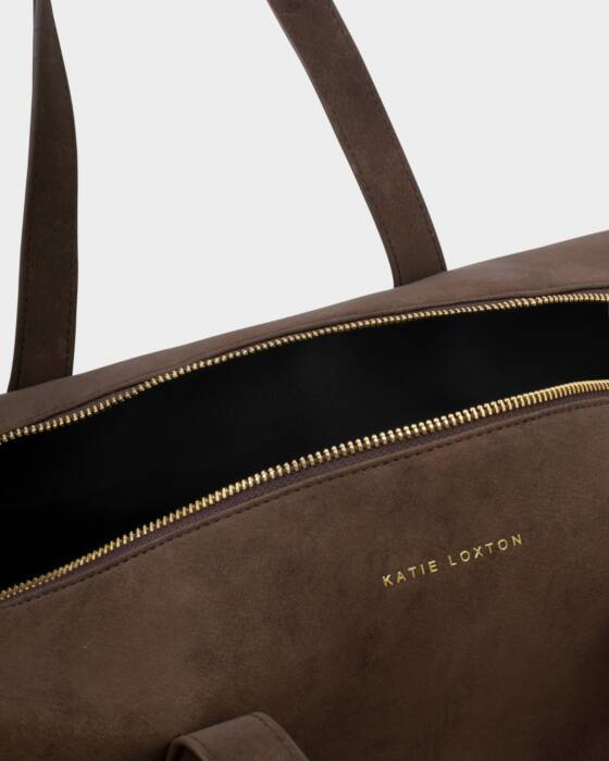 SOHO WEEKEND BAG CHOCOLATE WASHED SUEDETTE