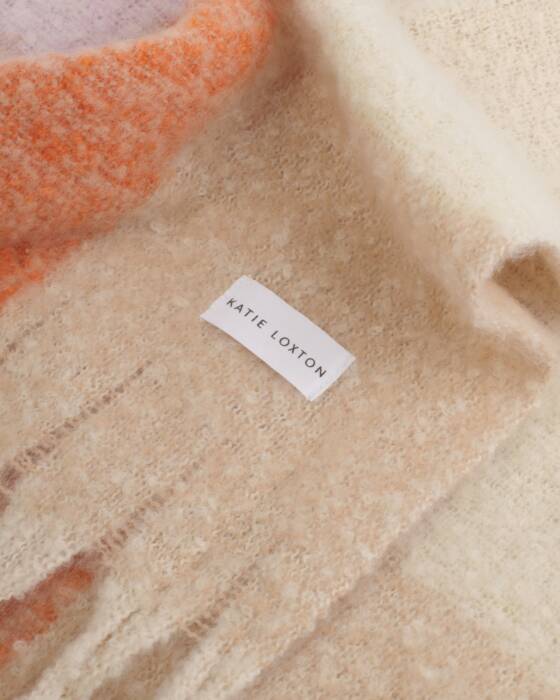 RECYCLED CHECKED TASSEL SCARF LILAC