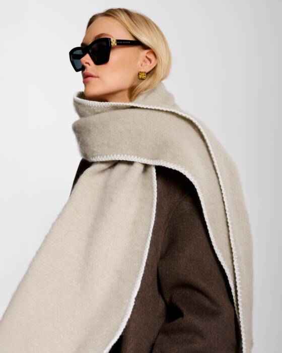 WHIPSTITCH SCARF TAUPE