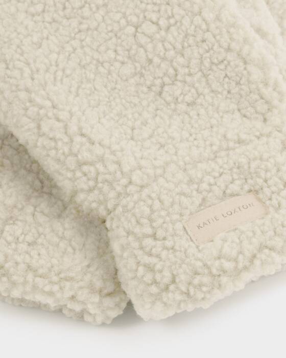 TEDDY MITTENS WITH CORD CREAM