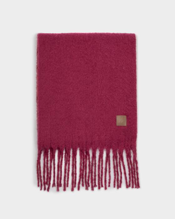 OVERSIZED RECYCLED TASSEL SCARF GARENT RED