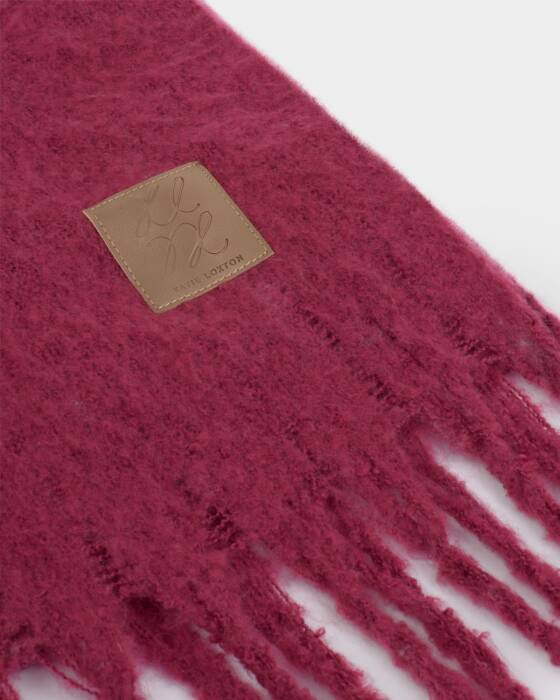 OVERSIZED RECYCLED TASSEL SCARF GARENT RED