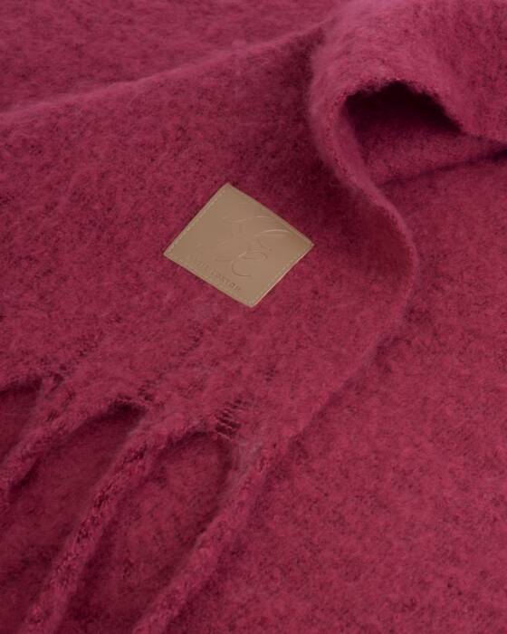 OVERSIZED RECYCLED TASSEL SCARF GARENT RED